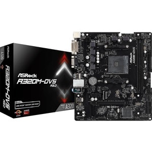 ASRock A320M-DVS R3.0 Desktop Motherboard - AMD A320 Chipset - Socket AM4 - Micro ATX - Ryzen 7 Processor Supported - 32 G