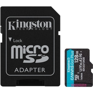 Kingston Canvas Go! Plus SDCG3 128 GB Class 10/UHS-I (U3) microSDXC - 170 MB/s Read - 90 MB/s Write - Lifetime Warranty