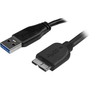 StarTech.com 15cm (6in) Short Slim SuperSpeed USB 3.0 A to Micro B Cable - M/M - Cable for Hard Drive, Card Reader, Portab