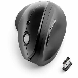 Kensington Pro Fit Ergo Vertical Wireless Mouse - Wireless - Radio Frequency - Black - USB - 1600 dpi - Scroll Wheel - 6 B