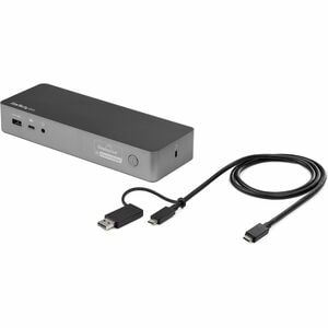 StarTech.com Universal Laptop Docking Station, Hybrid USB-C & USB-A Dock, Dual 4K DP & HDMI, 60W PD, Mac / Windows / Chrom