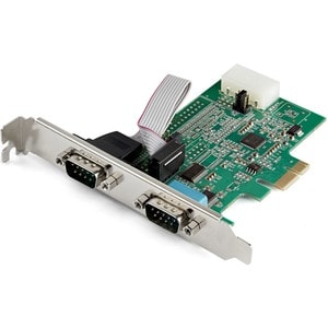 StarTech.com 2-Port PCI Express RS232 Serial Adapter Card - 16950 UART - Low-profile Plug-in Card - 16950 UART - PCI Expre