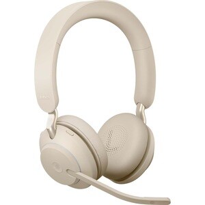 Jabra Evolve2 65 Sem fios Headset Estéreo Fone de ouvido - Bege - Binaural - Supra-aural - Bluetooth - USB Tipo C