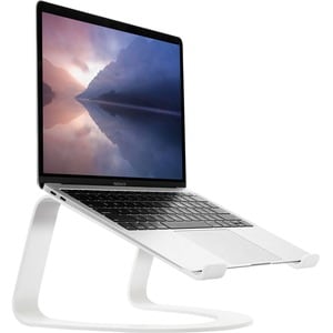 Twelve South Curve Notebook Stand - Up to 17" Screen Support - 11" Height x 6" Width - Desktop - Matte White - Aluminum, S