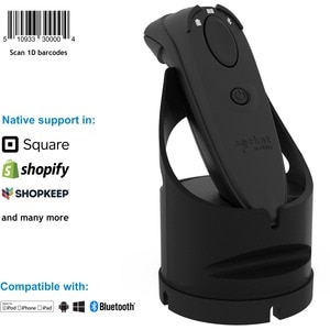 Socket Mobile DuraScan D730 Handheld Barcode Scanner - Wireless Connectivity - Black - 4.57 m Scan Distance - 1D - Laser