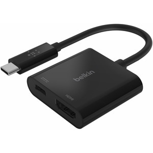 Belkin USB-C to HDMI Video Adapter + Charging port up to 60W Power Delivery, 4k at 60Hz - 1 Pack - 1 x Type C USB Male - 1