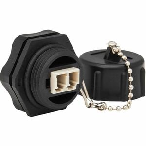 Eaton Tripp Lite Series Rigid Industrial IP68 Duplex Multimode Fiber Coupler (LC/LC) with Dust Cap, 10G Ethernet, TAA - 2 