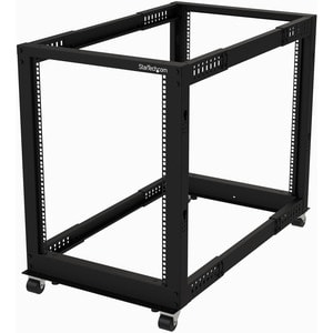 StarTech.com 15U 19" Open Frame Server Rack - 4 Post, Adjustable Depth 22 to 40" - Mobile Network Equipment Rack - HP ProL