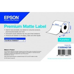 PREMIUM MATTE LABEL CONTINUOUS ROLL 203MMX60M