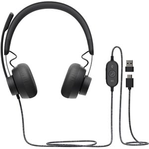 Logitech Zone Wired Over-the-head Stereo Headset - Binaural - Circumaural - 32 Ohm - 20 Hz to 16 kHz - 190 cm Cable - Uni-