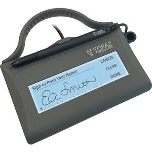 Topaz SignatureGem T-LBK462-HSX-RG Signature Pad - Active Pen - TAA Compliant - 4.40" x 1.30" Active Area - Wired - Black 