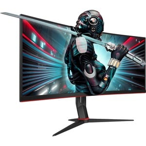 AOC CU34G2X 34" Class UW-QHD Ecrã curvo Monitor LCD para gaming - 21:9 - Preto - 86.4 cm (34") Viewable - Alinhamento vert