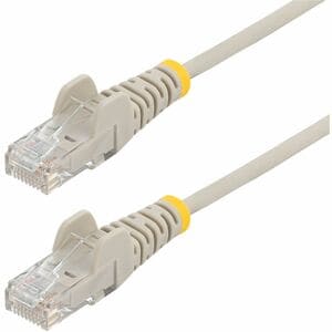 StarTech.com 0.5 m CAT6 Cable - Slim CAT6 Patch Cord - Grey - Snagless RJ45 Connectors - Gigabit Ethernet Cable - 28 AWG (