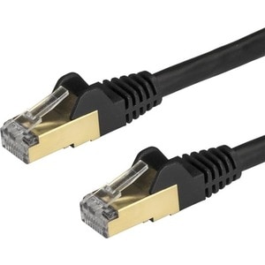 StarTech.com 1.5 m CAT6a Cable - Black - RJ45 Snagless Connectors - CAT6a STP Cord - Copper Wire - Ethernet Cable (6ASPAT1