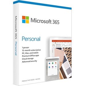Microsoft 365 Personal - Box Pack - 1 Personne - 12 Mois - Medialess - Français - Handheld, Mac à processeur Intel, PC