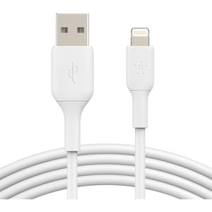 Belkin BoostCharge Lightning to USB-A Cable (3 meter / 9.9 foot, White) - 9.9 ft Lightning/USB Data Transfer Cable - First