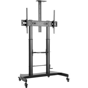 V7 Height Adjustable TV Cart - V7 Height Adjustable TV Cart - Mobile Rolling TV Cart with Adjustable Shelf for 55" , 65" ,