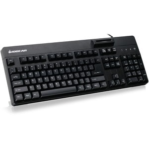 IOGEAR Integrated Keyboard/CAC Reader - Cable Connectivity - USB 2.0 Type A Interface - 104 Key(s) - Desktop Computer, Not