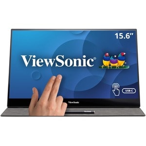 ViewSonic TD1655 15.6 Inch 1080p Portable Monitor with IPS Touchscreen, 2 Way Powered 60W USB C, Eye Care, Dual Speakers, 