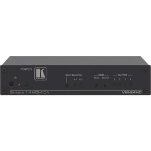 Kramer VM-24HC Audio/Video Switchbox - Cable - 2 Input Device - 4 Display - TV - 2 x HDMI In - 4 x HDMI Out - Rack-mountab