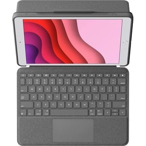 Logitech Combo Touch Keyboard/Cover Case for 25.9 cm (10.2") Apple, Logitech iPad (7th Generation) Tablet - Graphite - Spi