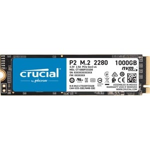 Crucial P2 1 TB Solid State Drive - Internal - PCI Express NVMe - Desktop PC Device Supported - 450 TB TBW - 2400 MB/s Max