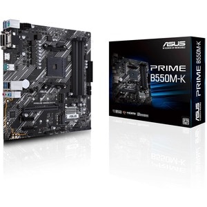 Asus Prime B550M-K Desktop Motherboard - AMD B550 Chipset - Socket AM4 - Micro ATX - 128 GB DDR4 SDRAM Maximum RAM - DIMM,