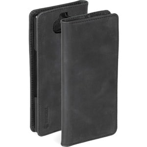 Krusell Sunne 2 Carrying Case (Folio) Sony Xperia 10 Smartphone - Black - Vintage Leather, Genuine Leather, Plastic Body