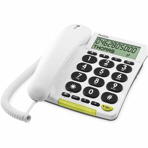 Doro PhoneEasy 312cs Standard Phone - Wall Mountable, Desktop - White - Speakerphone - Hearing Aid Compatible