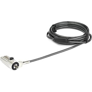 StarTech.com 6.5ft Laptop Cable Lock - 4 Digit Combination Anti-Theft Security Cable Lock for Wedge Slot Computer - Vinyl 