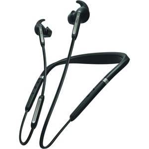 Jabra Elite 65e Wireless Earbud, Behind-the-neck Earset - Titanium Black - Binaural - In-ear - 1000 cm - Bluetooth - 32 Oh