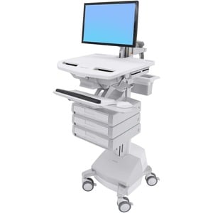 Ergotron StyleView Medical Cart - 3 Drawer - 16.78 kg Capacity - 4 Casters - Aluminium