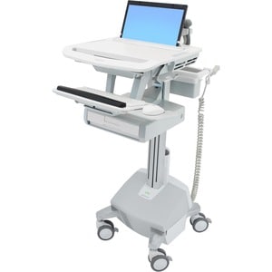 Ergotron StyleView Laptop Cart - 9.07 kg Capacity - 4 Casters - Aluminium
