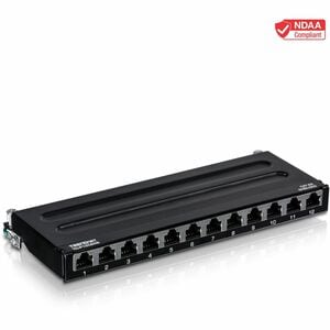 12-port Cat6a Shielded Wall Mount Patch Panel