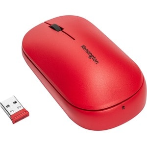 Kensington SureTrack™ Dual Wireless Mouse – Red, Ambidextrous, RF Wireless + Bluetooth, 2400 DPI, Red