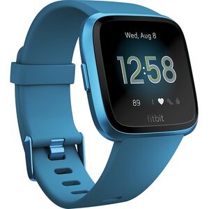 Fitbit Versa Lite Edition Smart Watch - Rectangular Case Shape - Marina Blue Body Color - Glass, Aluminium Body Material -
