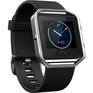 Fitbit Blaze Smart Watch - 24.38 mm Case Height - 20.83 mm Case Width - Black, Silver Body Color - Elastomer, Stainless St