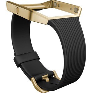 Fitbit Smartwatch Band - 40.1 mm Width Length - Black, Gold - Elastomer, Stainless Steel