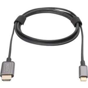Digitus USB-C - HDMI video adapter cable, UHD 4K / 30 Hz. Cable length: 1.8 m, Connector 1: USB Type-C, Connector 2: HDMI 
