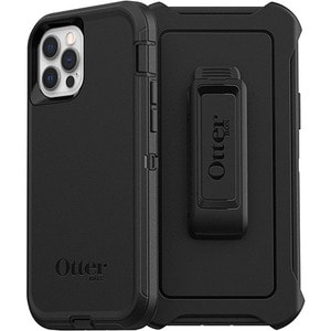 OtterBox Defender Rugged Carrying Case (Holster) Apple iPhone 12 Pro, iPhone 12 Smartphone - Black - Dirt Resistant, Bump 