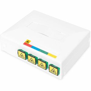 Digitus Montagegehäuse für Kabelkasten, Spleißkassette, Faseroptischer Koppler - Weiß - Polycarbonat, Acrylnitril-Butadien