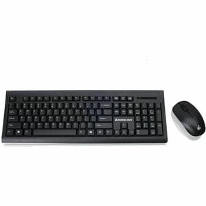 IOGEAR Long range wireless keyboard and mouse combo - USB Wireless RF - 104 Key - Black - USB Wireless RF Mouse - Black - 