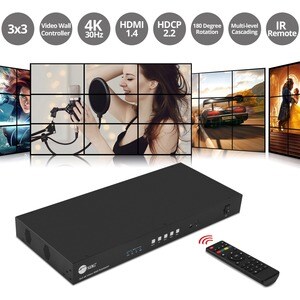 SIIG 3x3 4K Video Wall Processor with USB-C / DP / VGA / HDMI Input with EDID Management - Multi-level Cascading - Support