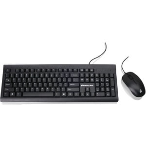 IOGEAR Spill-Resistant Keyboard/Mouse C - USB Type A Cable - 104 Key - English (US) - Black - USB Type A Cable Mouse - Opt