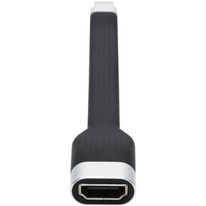 Eaton Tripp Lite Series USB-C to HDMI Flat Adapter Cable (M/F), 4K 60 Hz, HDR, Thunderbolt 3 Compatible, Black, 5 in. (12.