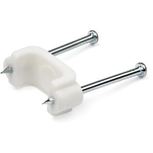 StarTech.com 100 Pack Cable Clips with Nails - Two Steel Nails - Reusable Nail-in Clamps - Cord Mounting Clips/Fasteners/T