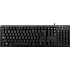 V7 KU200 Tastatur - Kabel Konnektivität - USB Schnittstelle - Deutsch - QWERTZ Layout - Schwarz - Internet, E-Mail, Lautst