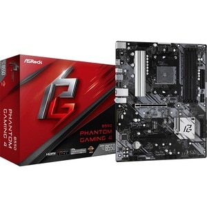 Placa Base de computador de escritorio ASRock B550 Phantom Gaming 4 - AMD B550 Conjunto de Circuitos Integrados - Socket A