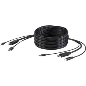 Belkin TAA DP/USB/AUD SKVM CBL, DP M/M; USB A/B, 6' - 1.83 m DisplayPort/Mini-phone/USB KVM Cable for Computer, Server, KV