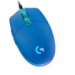 Logitech G203 Wired Gaming Mouse, 8,000 DPI, Rainbow Optical Effect LIGHTSYNC RGB, 6 Programmable Buttons, Blue - Cable - 